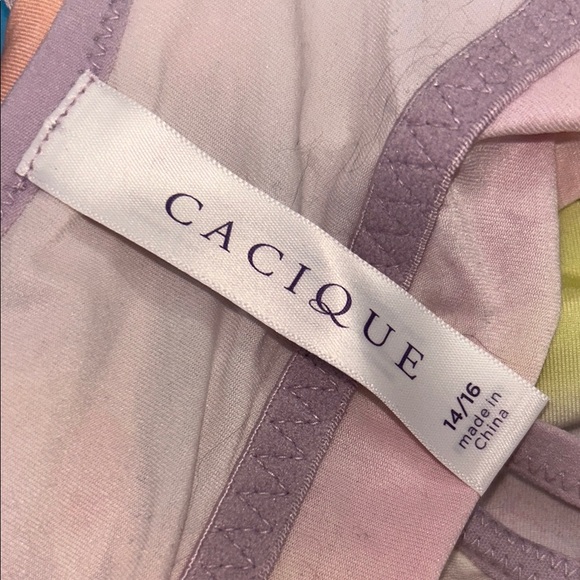 CACIQUE Pastel Tie-Dye Strappy Bodysuit - Picture 6 of 7